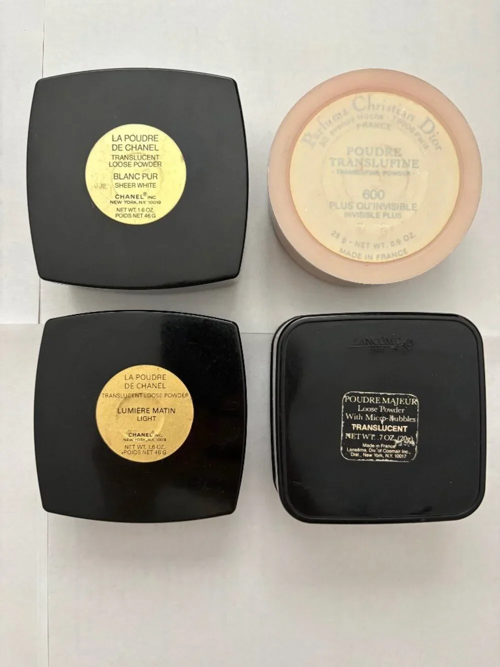 4 VINTAGE CHANEL, DIOR, LANCÔME LOOSE POWDERS BUNDLE